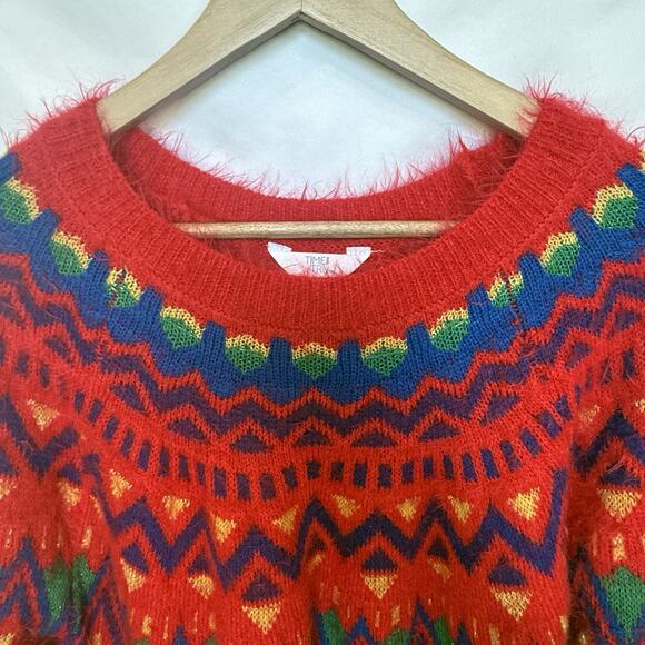 Womens Christmas Fair Isle Sweater Size M Fuzzy Cozy Ugly Holiday Party Festive - Picture 4 of 12